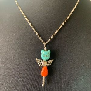 Necklace angel cat flying kitty
